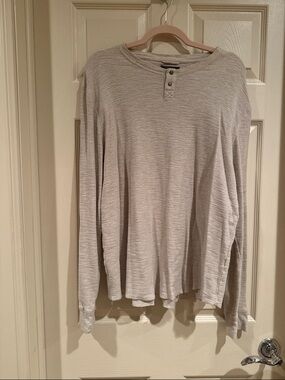 Lucky Brand Cream Henley Waffle Knit Top